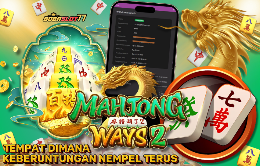 Selamat kepada user id : th****77 Wede Rp 6.000.000 di Game MAHJONG WAYS2 PG SOFT Cair Gk Sampe 1 Menit! Menang Mudah di Bobaslot77